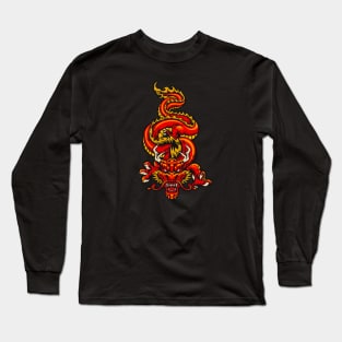 Retro Japanese Dragon Long Sleeve T-Shirt